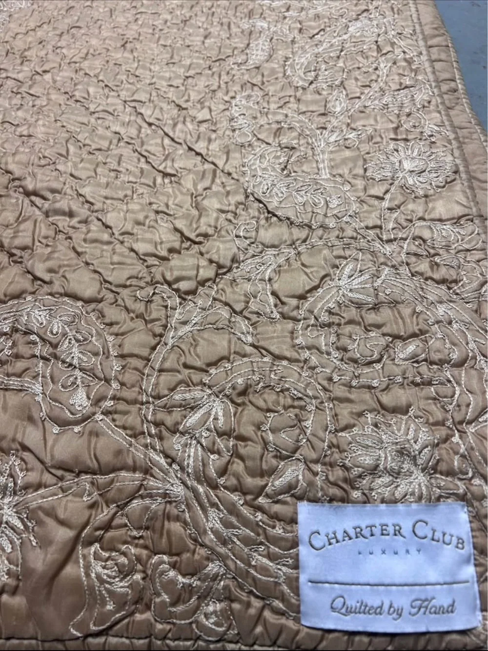 Charter Club Luxury Quilted Bedspread in  Gold